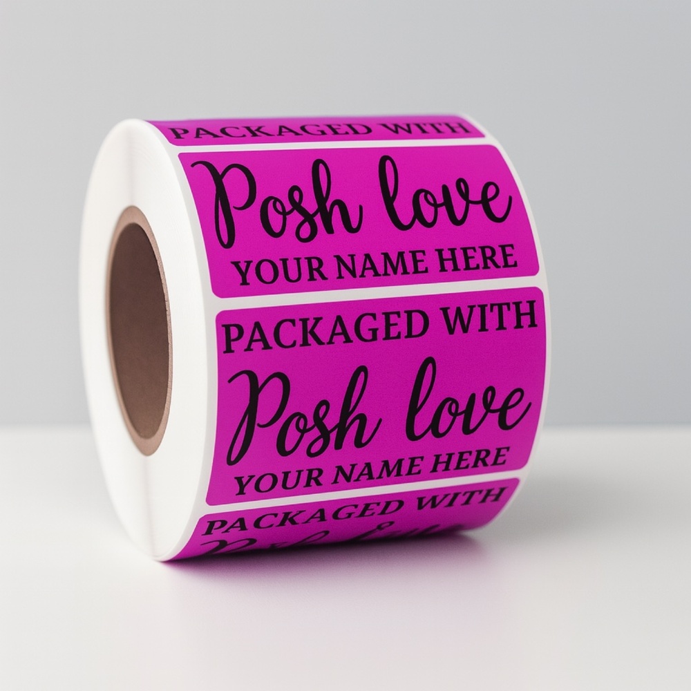 100 thank you stickers | packaged with posh love | custom stickers closet - Picture 2 of 3